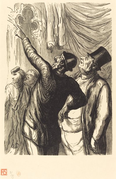 Esposizione Universale: Un Vero Cicerone da Julien Antoine Peulot after Honoré Daumier
