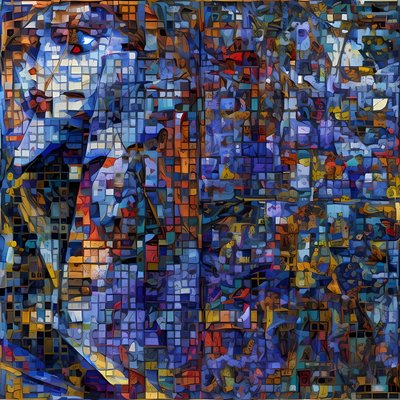 Mosaico in blu da Julien Decapo