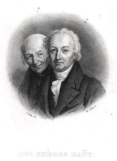 I fratelli Hauy: Rene-Just (1743-1822) e Valentin Hauy (1745-1822) inciso da Alphonse Boilly (1801-67) da Julien Leopold (after) Boilly
