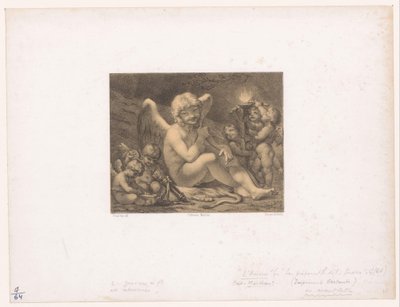 Amore e putti affilano le loro frecce da Julien Leopold Boilly
