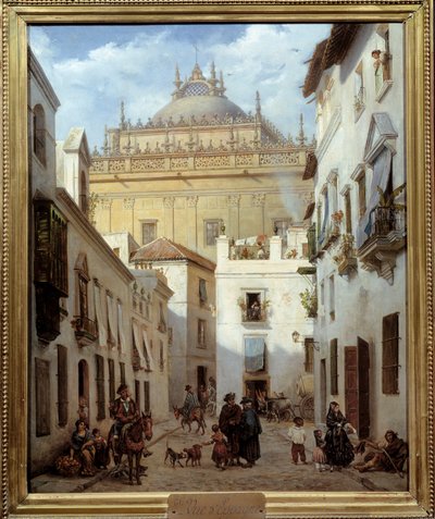 Veduta di Siviglia. Dipinto di Julien Leopold Boilly (1796-1874) da Julien Leopold Boilly