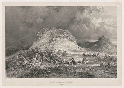 Rovine del castello di Artns vicino a huelgoet, Bretagna da Julien Louis Jacottet