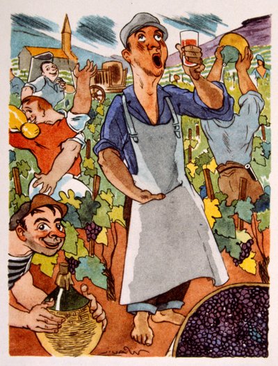 Vigneto francese. 1944. Illustrazione di Julien Pavil da Julien Pavil