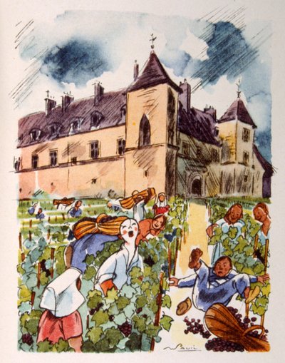 Vigneto francese. 1944. Illustrazione di Julien Pavil da Julien Pavil