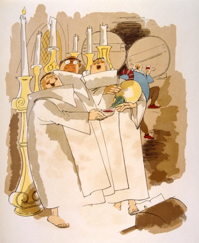 Illustrazione umoristica del vino 1946 da Julien Pavil