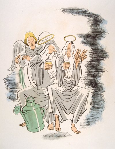 Illustrazione umoristica del vino 1946. Illustrazione di Julien Pavil da Julien Pavil