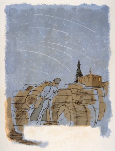 Illustrazione umoristica del vino 1946 da Julien Pavil