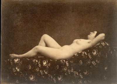 Nudo femminile reclinato di profilo da Julien Vallou de Villeneuve