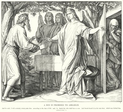 Un Figlio è Promesso ad Abramo da Julius (after) Schnorr von Carolsfeld