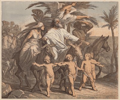 Abramo che contempla la Terra Promessa, Genesi, XII, 7 da Julius (after) Schnorr von Carolsfeld
