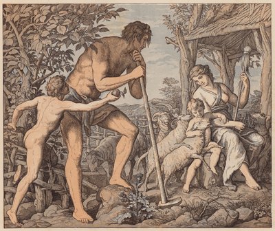 Adamo ed Eva dopo la caduta, Genesi, III da Julius (after) Schnorr von Carolsfeld
