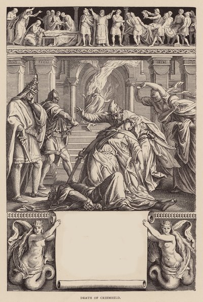 Das Nibelungenlied: Morte di Criemhild da Julius (after) Schnorr von Carolsfeld