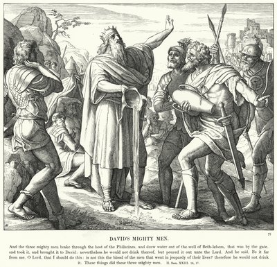 I valorosi di Davide (incisione) da Julius (after) Schnorr von Carolsfeld