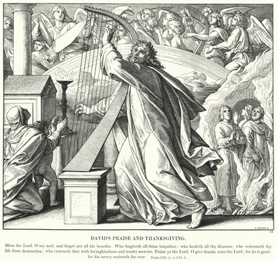 Lode e ringraziamento di David da Julius (after) Schnorr von Carolsfeld