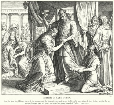 Ester diventa regina (incisione) da Julius (after) Schnorr von Carolsfeld