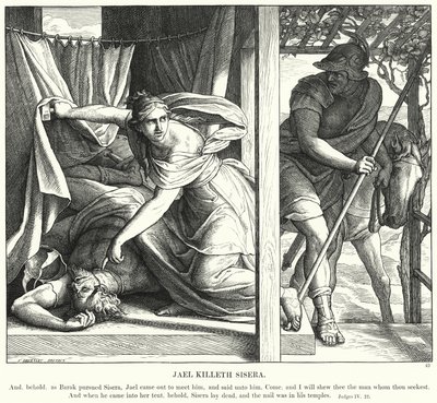 Jael uccide Sisera da Julius (after) Schnorr von Carolsfeld