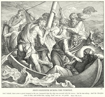 Gesù Dorme durante la Tempesta da Julius (after) Schnorr von Carolsfeld