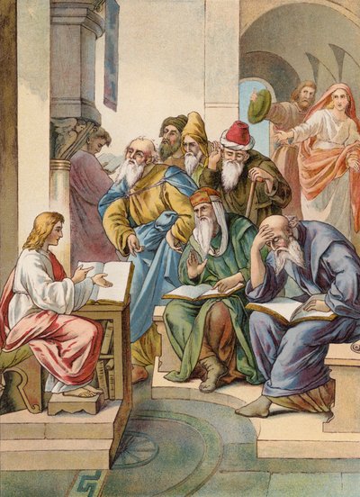 Gesù con gli anziani nel Tempio da Julius (after) Schnorr von Carolsfeld