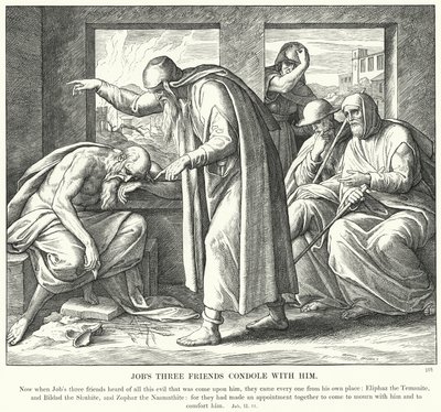 I tre amici di Giobbe lo consolano (incisione) da Julius (after) Schnorr von Carolsfeld