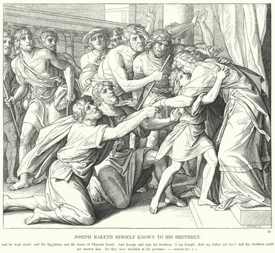 Giuseppe si fa riconoscere dai suoi fratelli (incisione) da Julius (after) Schnorr von Carolsfeld