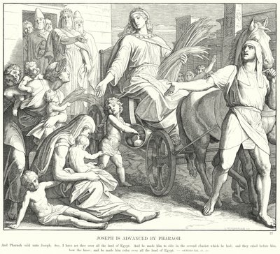 Giuseppe è promosso dal Faraone da Julius (after) Schnorr von Carolsfeld
