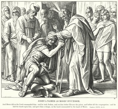 Giosuè nominato successore di Mosè (incisione) da Julius (after) Schnorr von Carolsfeld