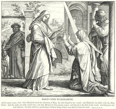 La visita di Maria a Elisabetta (incisione) da Julius (after) Schnorr von Carolsfeld
