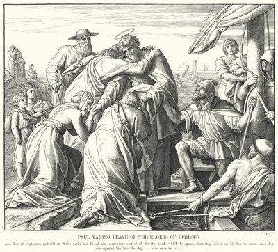 Paolo prende congedo dagli anziani di Efeso da Julius (after) Schnorr von Carolsfeld