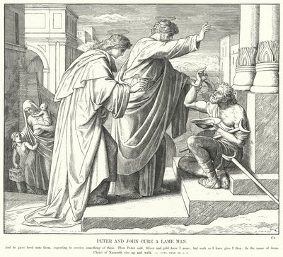 Pietro e Giovanni guariscono un uomo zoppo da Julius (after) Schnorr von Carolsfeld