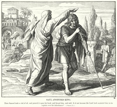 Saul unto re come (incisione) da Julius (after) Schnorr von Carolsfeld
