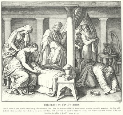 La morte del figlio di Davide (incisione) da Julius (after) Schnorr von Carolsfeld