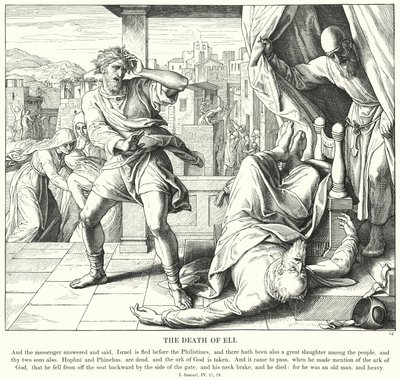 La morte di Eli (incisione) da Julius (after) Schnorr von Carolsfeld