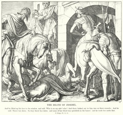 La morte di Jezebel (incisione) da Julius (after) Schnorr von Carolsfeld