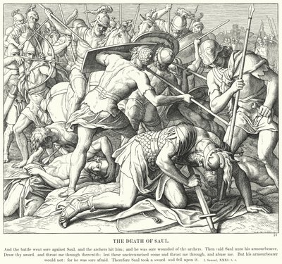La morte di Saul (incisione) da Julius (after) Schnorr von Carolsfeld