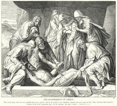 La sepoltura di Cristo (incisione) da Julius (after) Schnorr von Carolsfeld