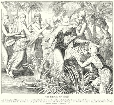 Il ritrovamento di Mosè (incisione) da Julius (after) Schnorr von Carolsfeld
