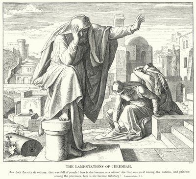 Le lamentazioni di Geremia (incisione) da Julius (after) Schnorr von Carolsfeld