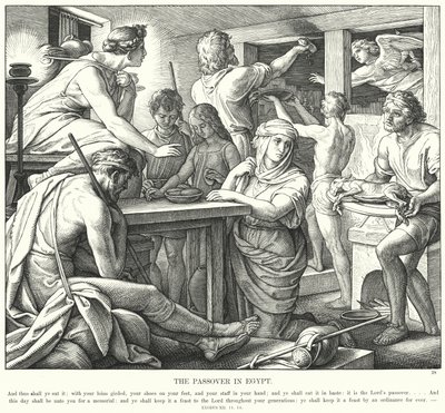 La Pasqua in Egitto (incisione) da Julius (after) Schnorr von Carolsfeld