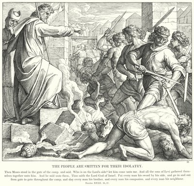 Il popolo è colpito per la sua idolatria da Julius (after) Schnorr von Carolsfeld