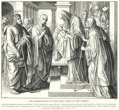 La presentazione di Gesù bambino al tempio (incisione) da Julius (after) Schnorr von Carolsfeld