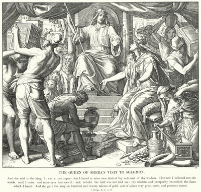 La visita della regina di Saba a Salomone (incisione) da Julius (after) Schnorr von Carolsfeld