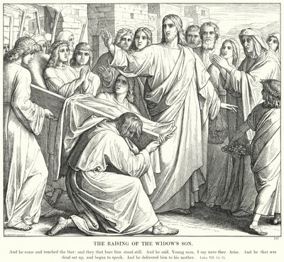 La resurrezione del figlio della vedova da Julius (after) Schnorr von Carolsfeld
