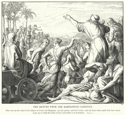 Il ritorno dalla cattività babilonese (incisione) da Julius (after) Schnorr von Carolsfeld