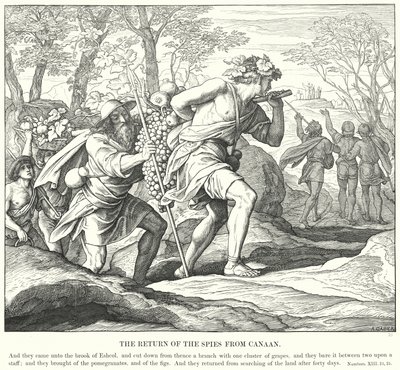 Il ritorno delle spie da Canaan (incisione) da Julius (after) Schnorr von Carolsfeld