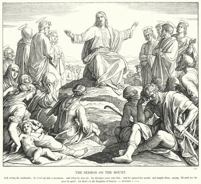 Il sermone della montagna (incisione) da Julius (after) Schnorr von Carolsfeld