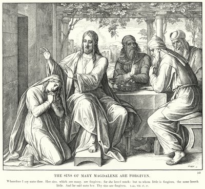 I peccati di Maria Maddalena sono perdonati da Julius (after) Schnorr von Carolsfeld