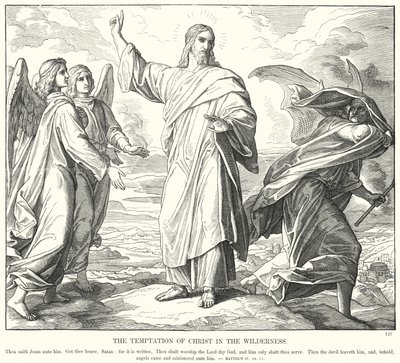 La tentazione di Cristo nel deserto da Julius (after) Schnorr von Carolsfeld