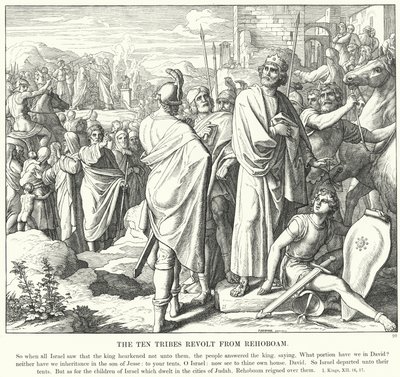 La rivolta delle dieci tribù contro Roboamo (incisione) da Julius (after) Schnorr von Carolsfeld