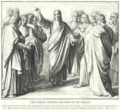 I dodici apostoli sono inviati a predicare (incisione) da Julius (after) Schnorr von Carolsfeld