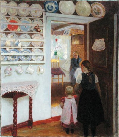 Interno di una casa di pescatori a Finkenwerder da Julius August Friedrich Theodor von Ehren